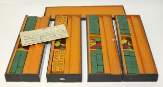 Mah-jong set in wood trays