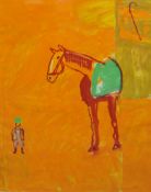 BEN HARTLEY (1933-1996) gouache `Horse in a Stable` 56cm x43cm