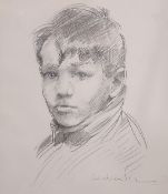 ROBERT LENKIEWICZ (1941-2002) pencil sketch `Young Boy, Daniel` signed, 29.50cm x 24.,50cm