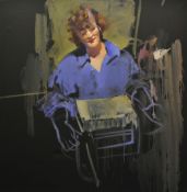 ROBERT LENKIEWICZ (1941-2002) Oil on canvas `Linda Gilroy` 121cm x 121cm, unframed