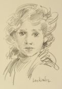 ROBERT LENKIEWICZ (1941-2002) Original pencil portrait sketch of a young girl, signed, unframed 43cm