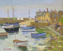 ERIC WARD (b 1945) oil on board `St.Ives` signed 23cm x 28cm