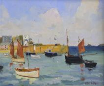 ERIC WARD (b 1945) oil on board `Afternoon Sunshine at St.Ives` signed 24cm x 29cm