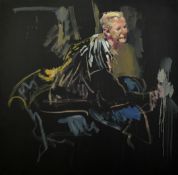 ROBERT LENKIEWICZ (1941-2002) Oil on canvas portrait of a man, unframed, 121cm x 121 cm,