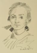 ROBERT LENKIEWICZ (1941-2002) Original pencil portrait sketch of a young lady, 43cm x 29cm,