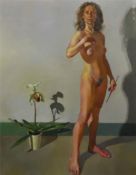 YANA TREVAIL (born 1958) `Self Portrait` oil on canvas, 62cm x 48cm