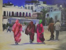 RICHARD LANNOWE HALL `Shopping Essaouira Morocco` limited edition print 2/25, 25cm x 34cm unframed