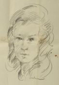 ROBERT LENKIEWICZ (1941-2002) Signed pencil sketch portrait of Victoria Johnson, circa 1970s,