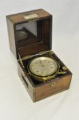 19th century Marine Chronometer by S.Smith and Sons, London, in a rosewood and brass strung box,