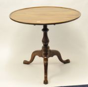 George III `dish top` tripod table, 83cm wide