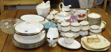 Part Worcester `Mount Batten` patterned dinner wares, paragon Ethina porcelain tea service and other