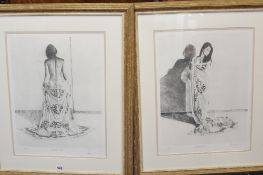 Pair of modern signed limited edition prints `Butterfly Robe 1` and `Butterfly Robe 2` edition 133/