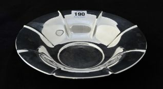 Continental silver round dish with ribbed decoration diameter 23.00cm, weight 8.50ozs continental