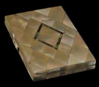 Rectangular mother of pearl card case, 11cm
