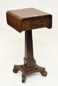Early 19th century pedestal work table, 34cm wide