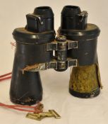 A pair German U Boat Binoculars, impressed marks 7 x 50, 2193718, blc, with rubber capping`s,