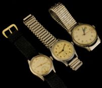 Three Vintage gents wrist watches including Isis