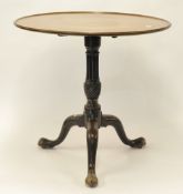 George III `dish top` tripod table, 75cm wide