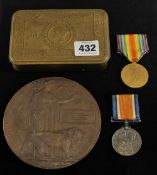 Pair of Great War medals to Private Henry Leonard Collins, Dorset Regiment, together with bronze