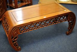 Chinese rosewood low coffee table, 102cm wide