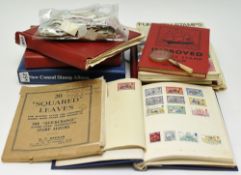 Seven various albums of world stamps also loose stamps in bags