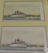 After M.G.PEARSON two signed limited edition prints Battle Ships, 2cm x 55cm, mounted, unframed