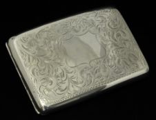 George V silver cigarette case 12cm, approx 164.8g