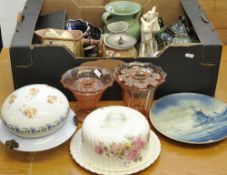 Large collection of various chinaware and glassware t/w set of plated spoons, Majolica jug and