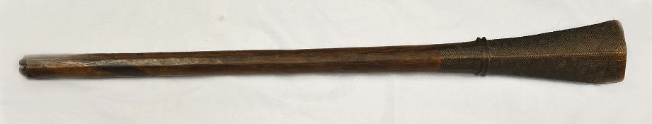 Maori tribal wood club, 98cm long, Provenance, originally the property of Peter Ellis Dawe (Dartmoor