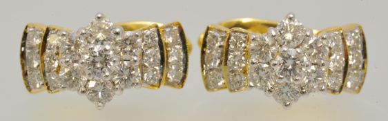 Pair diamond cluster earrings (similar to lot 6)