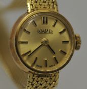 Ladies Roamer wrist watch, 9ct gold with original box