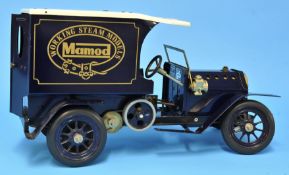 A Mamod working steam model Delivery Van, in blue livery