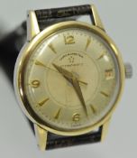 Eternamatic wrist watch, automatic date, unmarked gold to bezel and lugs