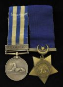 Egypt Campaign pair awarded to Trooper E.Bliss, 19th Hussers comprising: Egypt and Sudan medal,