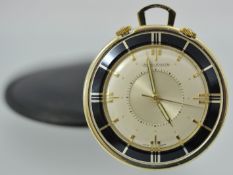 Jaeger Le Coultre alarm pocket watch the back plate numbered 930563, with leather case