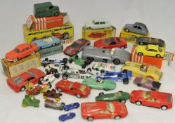 Various dye cast Ford and other model cars including Corgi No 303, No 307, Dinky No 535 (each boxed)
