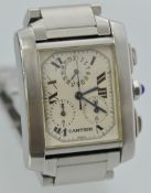 Gents steel Cartier Chronograph wrist watch stamped bb127232