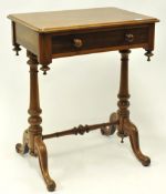 Victorian mahogany work table fitted with single drawer
