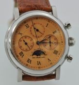Belgravia Watch Company Gents chronograph and moon phase wrist watch, limited edition with