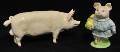 A Beswick `Little Pig Robinson` 10cm and Beswick `Boy 53` pig
