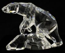 A Swarovksi glass Polar Bear, boxed, 13cm high