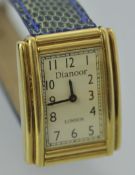 18ct gents Dianoor, London wrist watch with Swiss movement and croco style strap