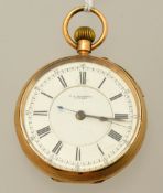 A 9ct gold open face pocket watch, the movement inscribed `M.J.Russell, Chronometer Maker, London,