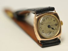 Ladies 9ct rose gold traditional wrist watch