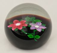 A William Manson paperweight `the Flowers` Limited Edition of 250 with certificate July 1991, (