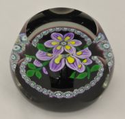 William Manson paperweight Limited Edition of 150 Single Flower faceted with certificate dated