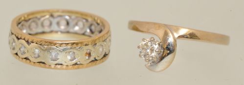 Two rings including Bravingtons diamond set ring and a band ring