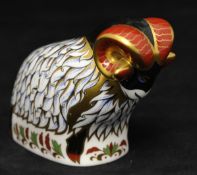 Royal Crown Derby Paperweight, Derby Ram (Derby Visitors` Centre 1998), 7.5cm, silver stopper