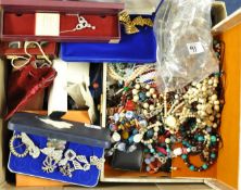 A large quantity of various costume jewellery (box lot)
