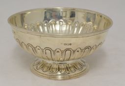 Victorian silver bowl with half fluted decoration approximately 240g, 8cm high
